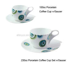 Porcelana Coffee Cup Set W / Saucer (Estilo # 2672)